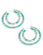 House Of Harlow Double Nested Geometric Accented Hoop Earrings