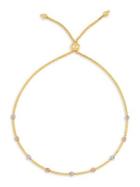 Lord & Taylor 14k Yellow, White And Rose Gold Beaded Bolo Bracelet