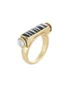 Laundry By Shelli Segal Abbot Kinney Striped Inlay Ring