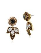 Badgley Mischka Crystal Floral Drop Earrings