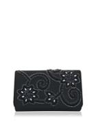 Adrianna Papell Inis Beaded Satin Convertible Clutch