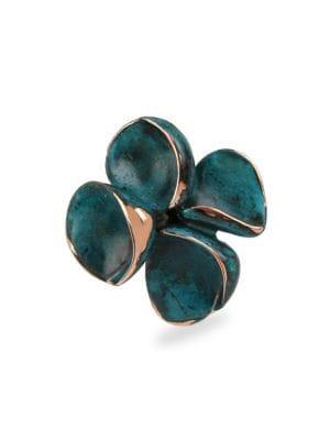 Robert Lee Morris Collection Green Patina Petals Flower Ring