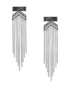 Karl Lagerfeld K Fringe Swarovski Crystal & Crystal Drop Earrings