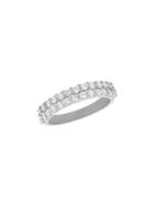 Morris & David 1.04 Tcw Diamond And 14k White Gold Two-row Ring