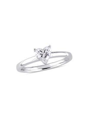 Sonatina Sterling Silver & Diamond Solitaire Engagement Ring
