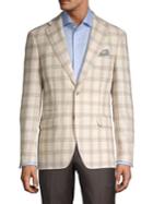 Tallia Orange Plaid Notch Lapel Sportcoat