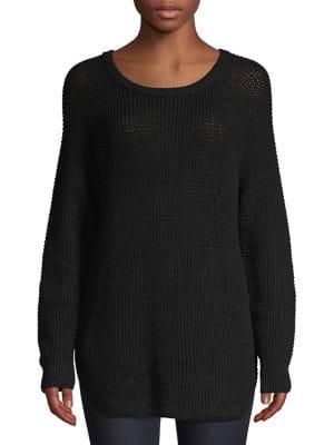 Lord & Taylor Waffle-knit Longline Sweater