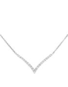Lord & Taylor Diamond And Sterling Silver Necklace