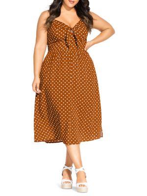City Chic Plus Cheeky Knot Midi Fit-&-flare Dress