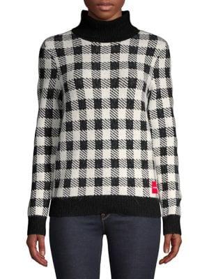 Calvin Klein Gingham Turtleneck Sweater