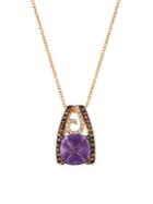 Le Vian 14k Strawberry Gold, Grape Amethyst, Vanilla Diamonds & Chocolate Diamonds Pendant Necklace