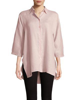 Weekend Max Mara Hi-lo Linen Button-down Shirt