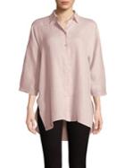 Weekend Max Mara Hi-lo Linen Button-down Shirt