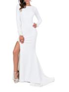 Glamour By Terani Couture Long Sleeve Floor-length Gown