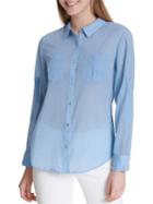 Calvin Klein Roll-sleeve Cotton Button-down Shirt