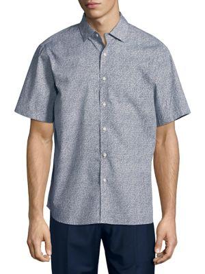 Black Brown Printed Short-sleeve Shirt