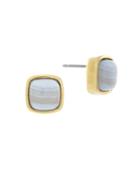 Cole Haan Semi-precious Agate And Goldtone Brass Stud Earrings