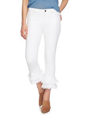 1.state Ruffle Frayed Skinny Jeans