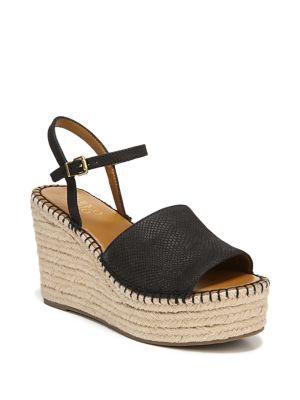 Franco Sarto Tula Leather Platform Wedge Espadrilles