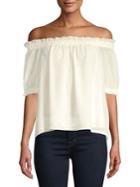 1.state Gauze Chiffon Off-the-shoulder Blouse
