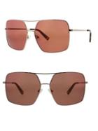 Kendall + Kylie 62mm Sophie Oversized Metal Geometric Square Aviator Sunglasses