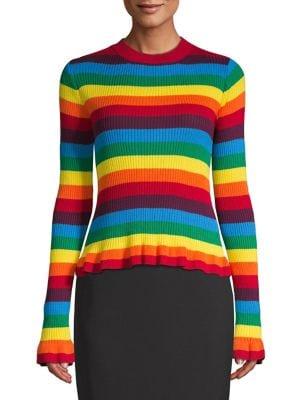 Design Lab Rainbow Striped Sweater