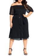 City Chic Plus Off-the-shoulder Midi Dress