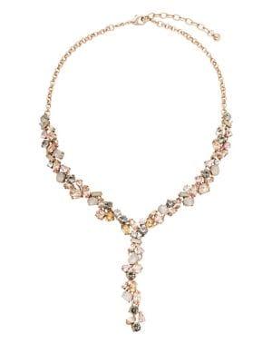 Design Lab Cluster Gemstone Drop Necklace