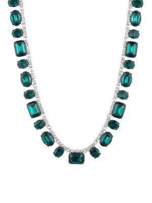 Givenchy Silvertone & Crystal Collar Necklace