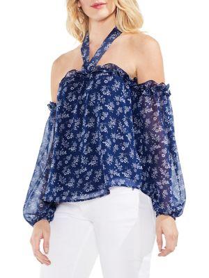 Vince Camuto Floral Cold-shoulder Top