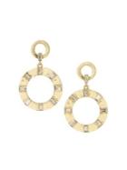 Sole Society Goldtone And Crystal Baguette Double Drop Earrings