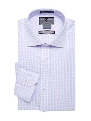 Black Brown Checkered Button Down Dress Shirt