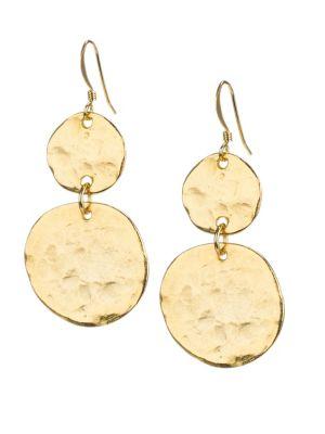 Kenneth Jay Lane Gold Double-disc Drop Earrings