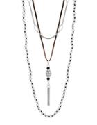 Lucky Brand Chainlink Tassel Layer Necklace