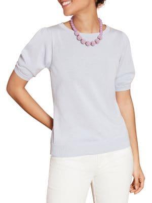 Brooks Brothers Red Fleece Puff-sleeve Cotton Top