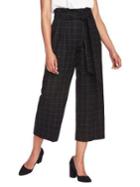 1.state Windowpane Plaid Wide-leg Paperbag Pants