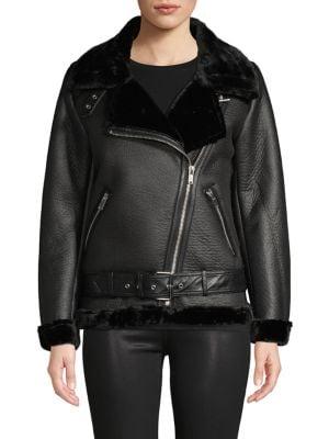 Republic Faux Fur-trim Faux Leather Jacket
