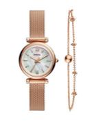 Fossil Carlie Bracelet Watch And Charm Bracelet Stainless Steel Set