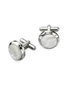 Fred Bennett Stainless Steel & Mother Of Pearl Round Cufflinks