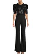 Black Halo Teresa Combo Sequin Wide-leg Jumpsuit