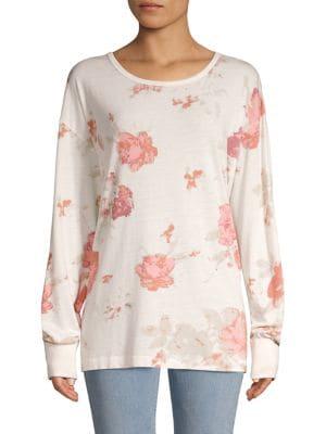 Free People Arielle Printed Cotton-blend Tee