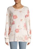 Free People Arielle Printed Cotton-blend Tee
