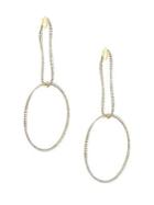 Nadri Goldtone & Crystal Orbital Hoop Earrings