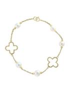 Effy 6mm White Pearl And 14k Yellow Gold Bracelet