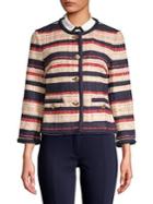 Anne Klein Striped Three-quarter Jacket