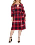 Addition Elle Love And Legend Fit-and-flare Plaid Dress