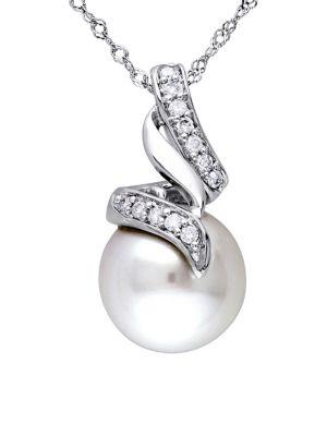 Sonatina South Sea Cultured Pearl, Diamond Twist And 14k White Gold Necklace