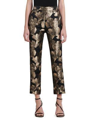 Donna Karan Metallic Jacquard Skinny Pants