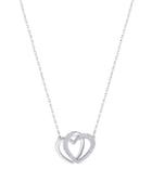 Dear Swarovski Crystal Rhodium-plated Entwined Heart Pendant Necklace
