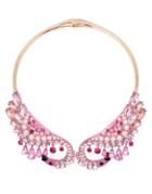 Betsey Johnson Critters Faux Pearl And Crystal Flamingo Collar Necklace
